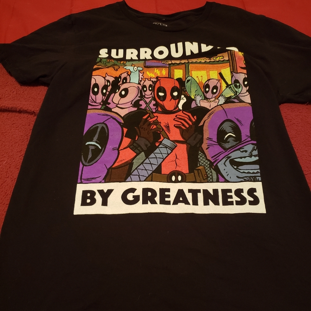 Black, Marvel's Deadpool short sleeve t shirt